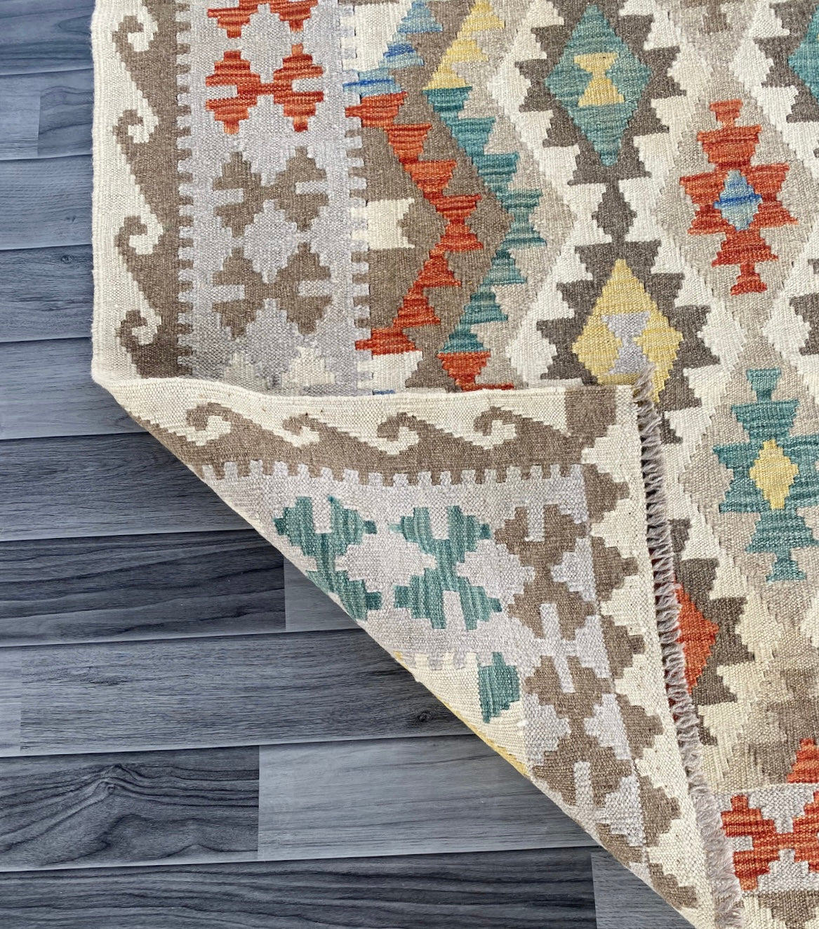 Handmade Afghan Chobi Kilim Rug 195 CM x  148 CM ( SS # 137 )