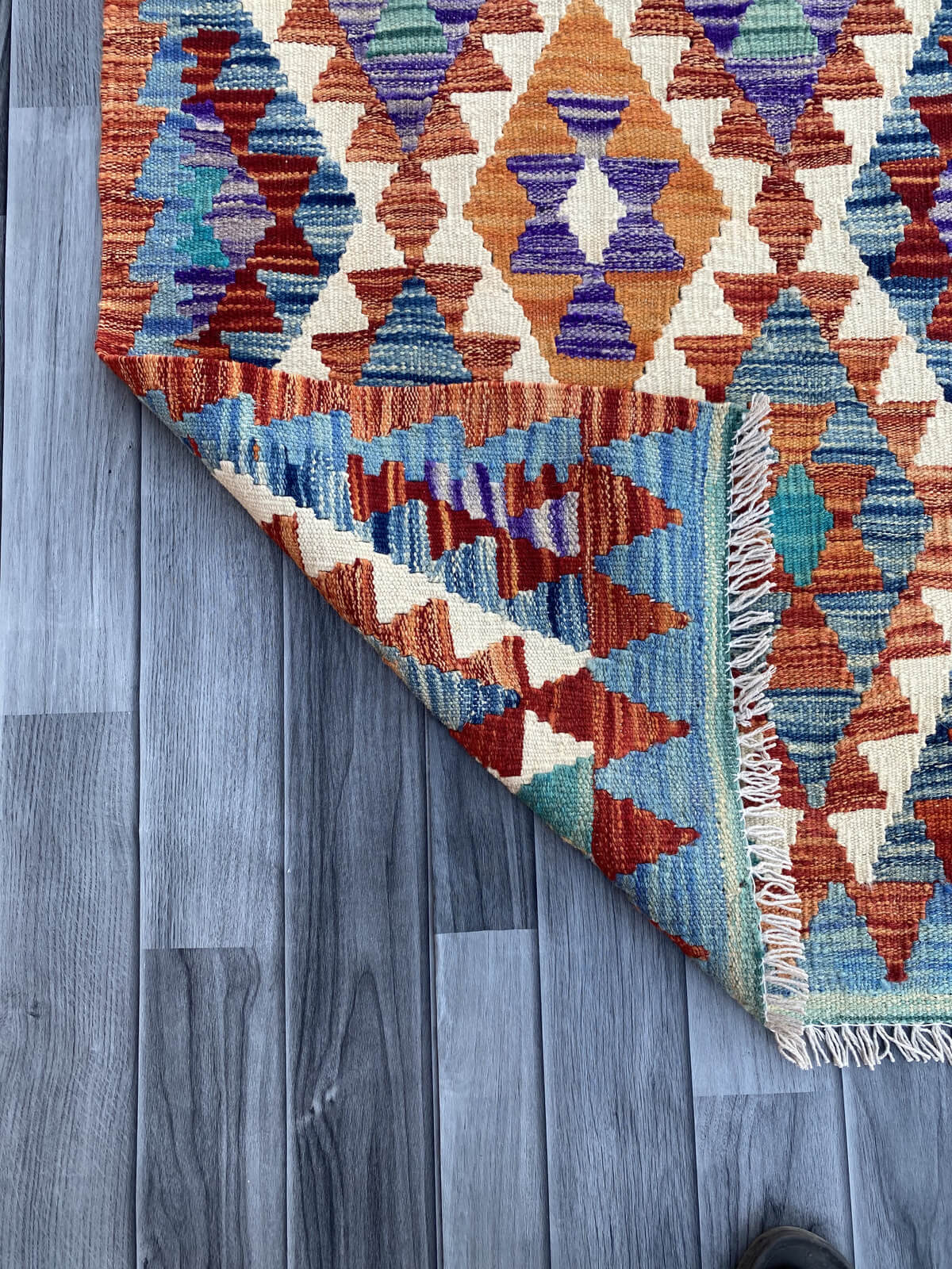 Handmade Flat Weave Kilim Rug (195 CM x 70 CM) SK#1084