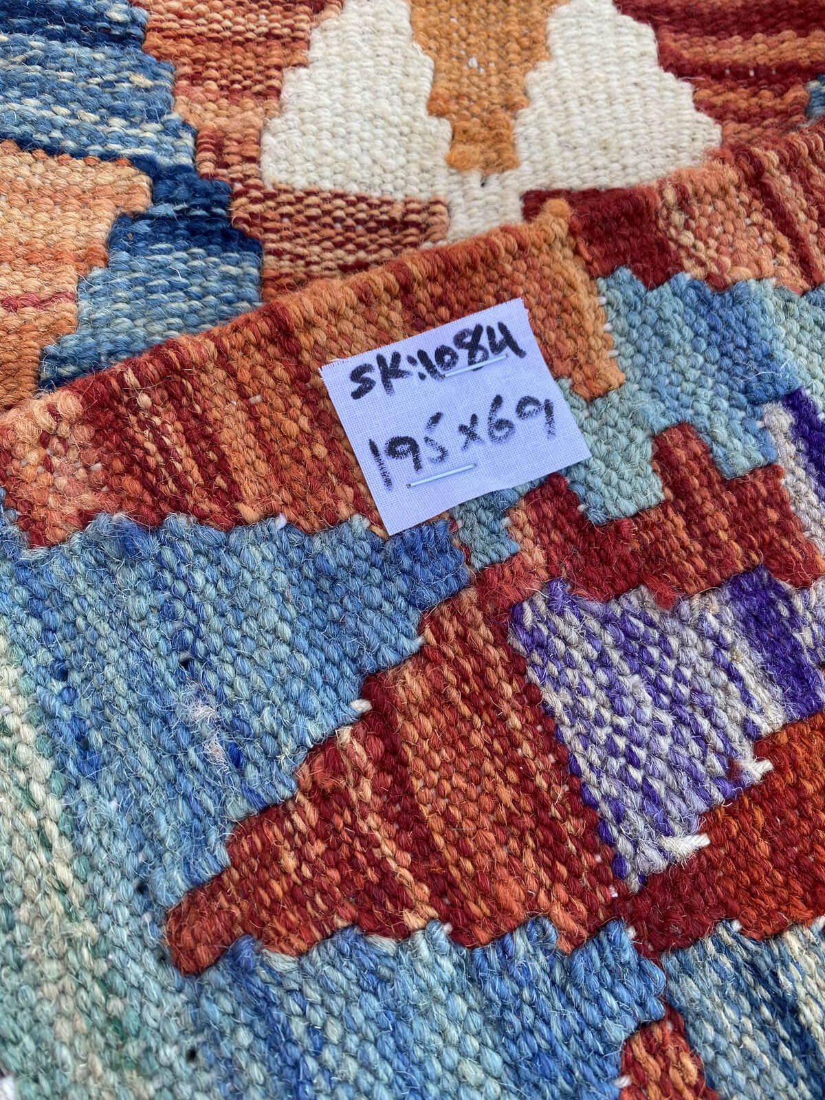Handmade Flat Weave Kilim Rug (195 CM x 70 CM) SK#1084