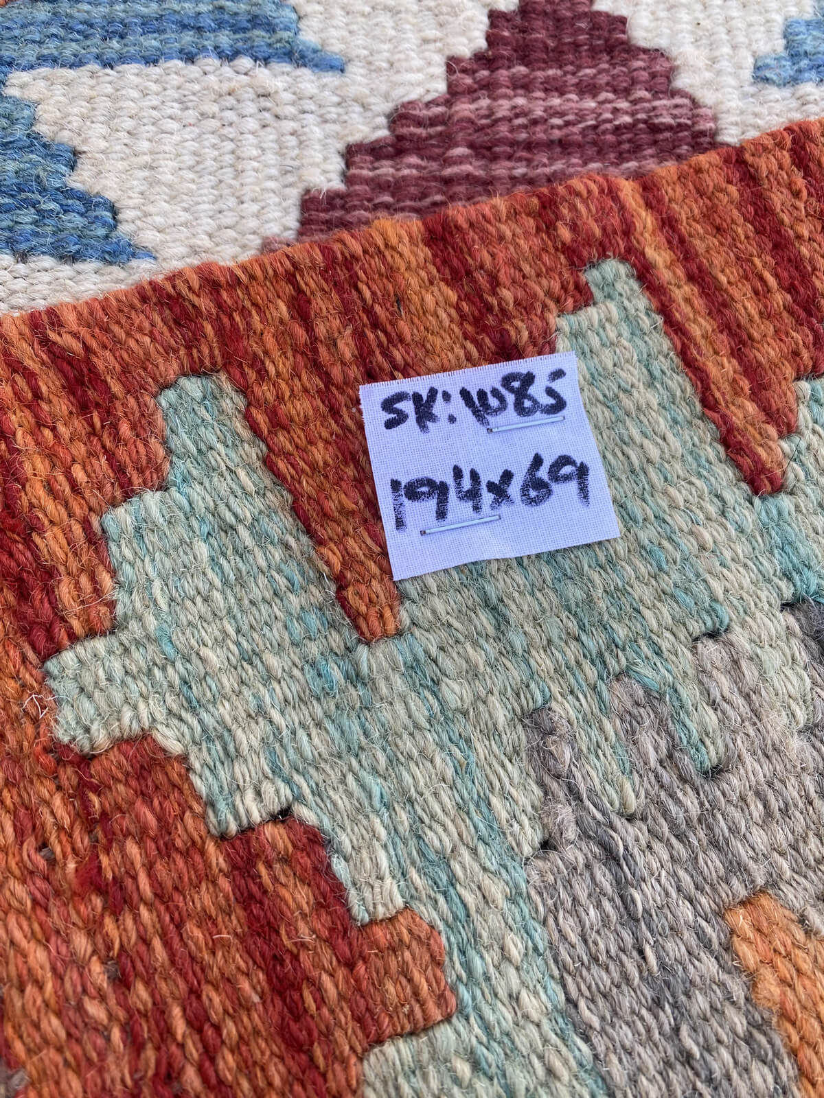 Handmade Flat Weave Kilim Rug (194 CM x 70 CM) SK#1085