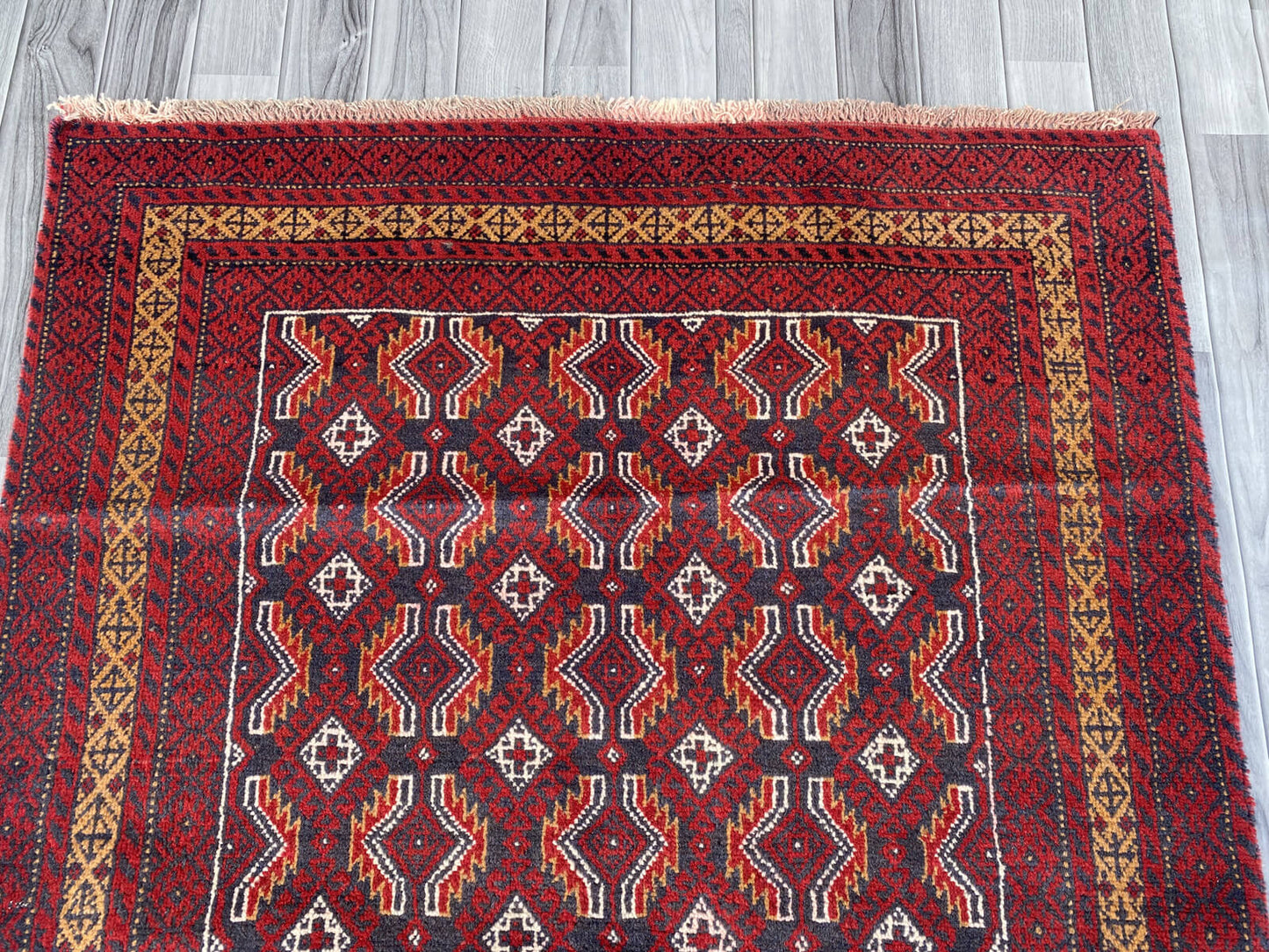 Handmade Afghan Traditional Balochi Rug 190CM x 120CM ES# 1190
