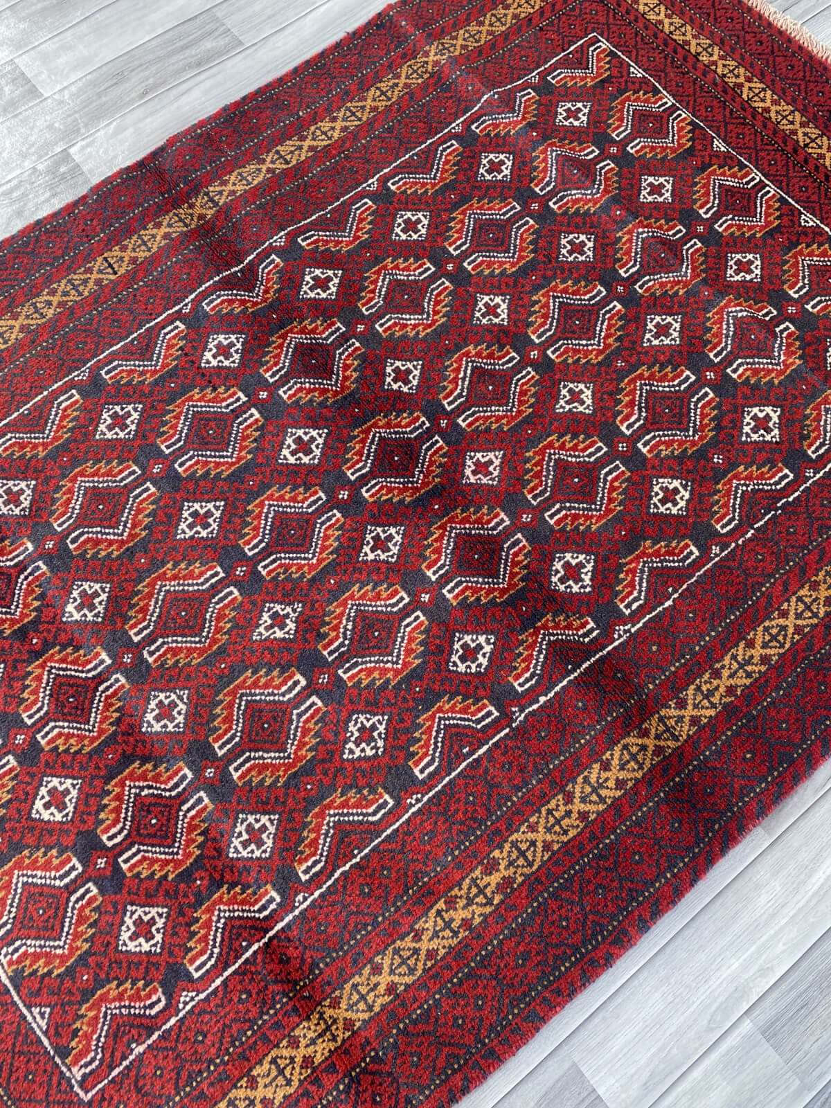 Handmade Afghan Traditional Balochi Rug 190CM x 120CM ES# 1190