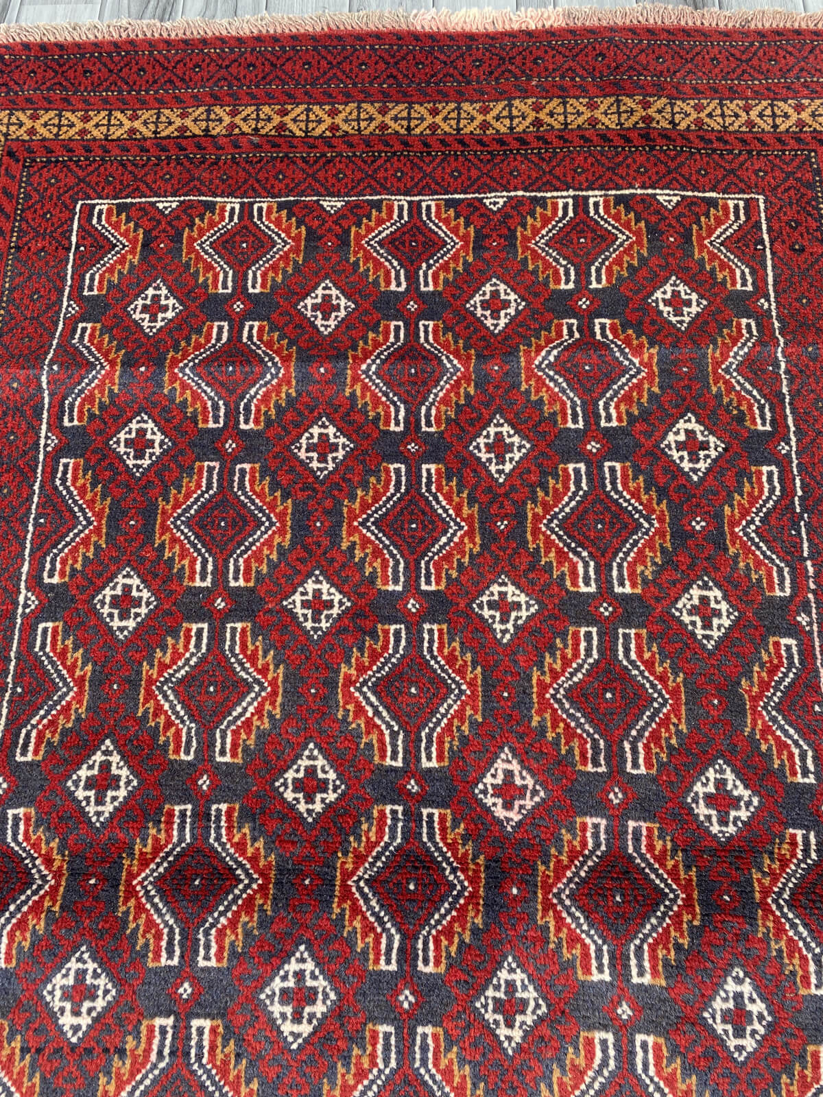 Handmade Afghan Traditional Balochi Rug 190CM x 120CM ES# 1190