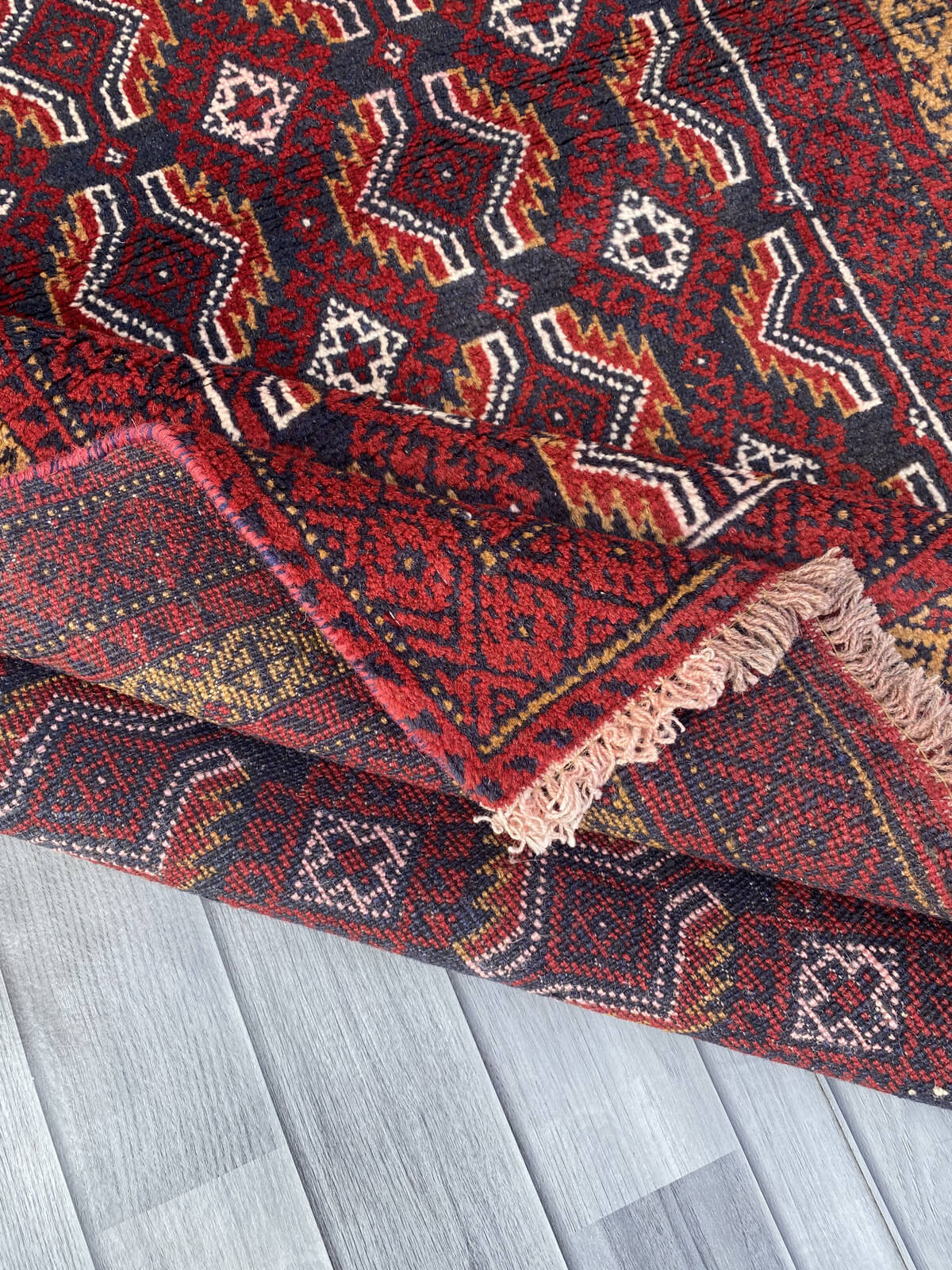 Handmade Afghan Traditional Balochi Rug 190CM x 120CM ES# 1190