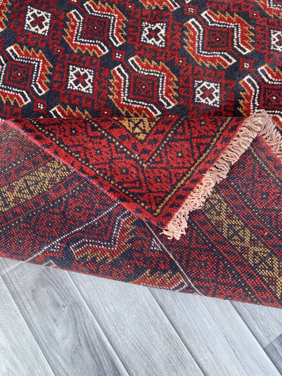 Handmade Afghan Traditional Balochi Rug 190CM x 120CM ES# 1190