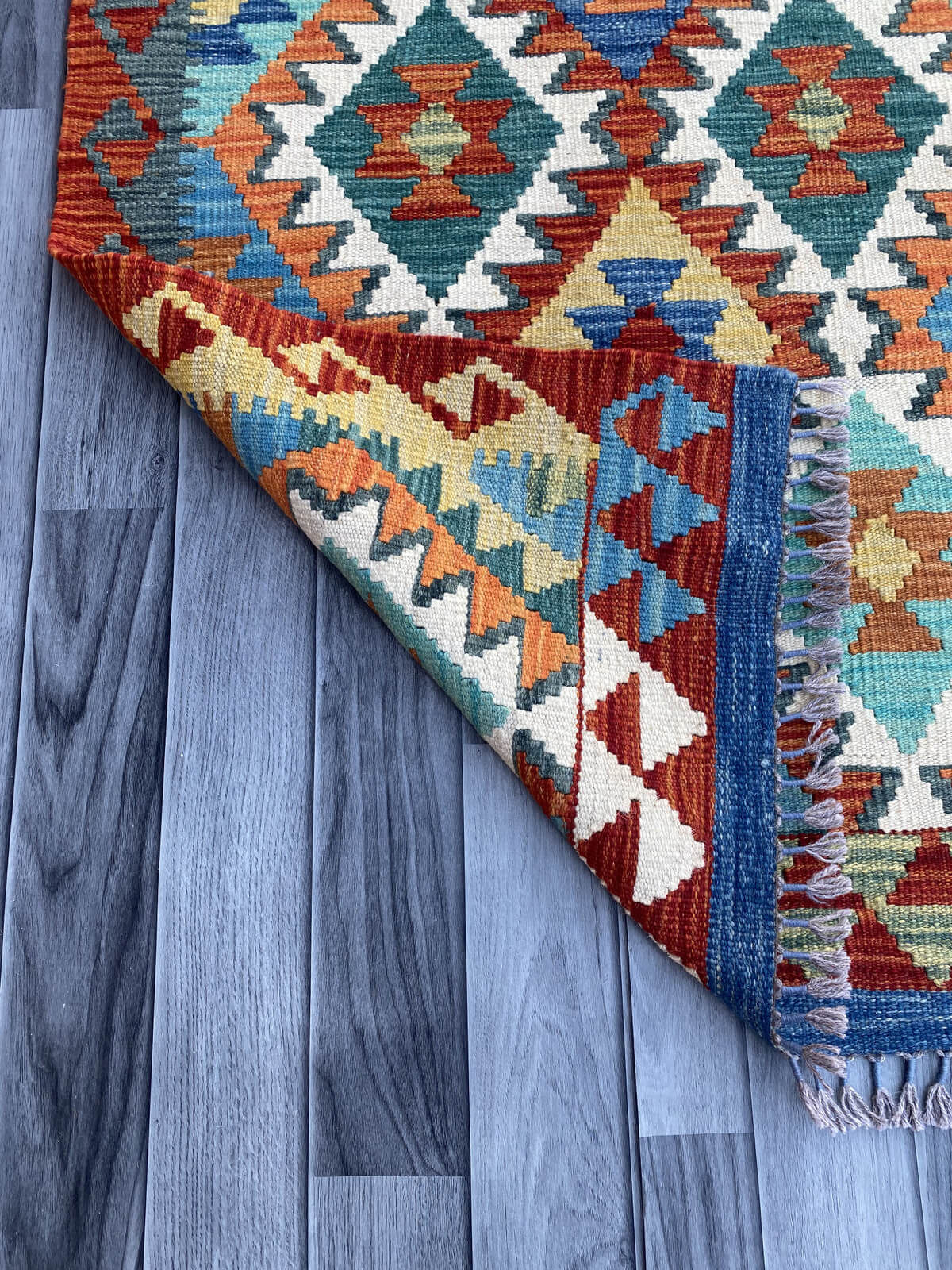 Handmade Flat Weave Kilim Rug (392 CM x 84 CM) SK#1088