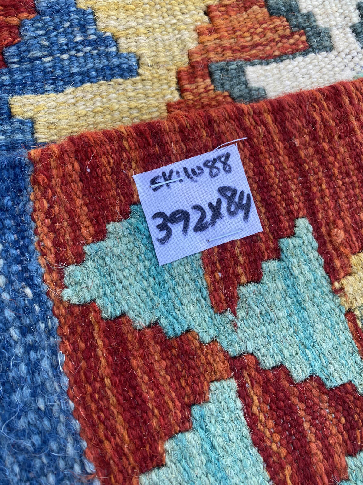 Handmade Flat Weave Kilim Rug (392 CM x 84 CM) SK#1088