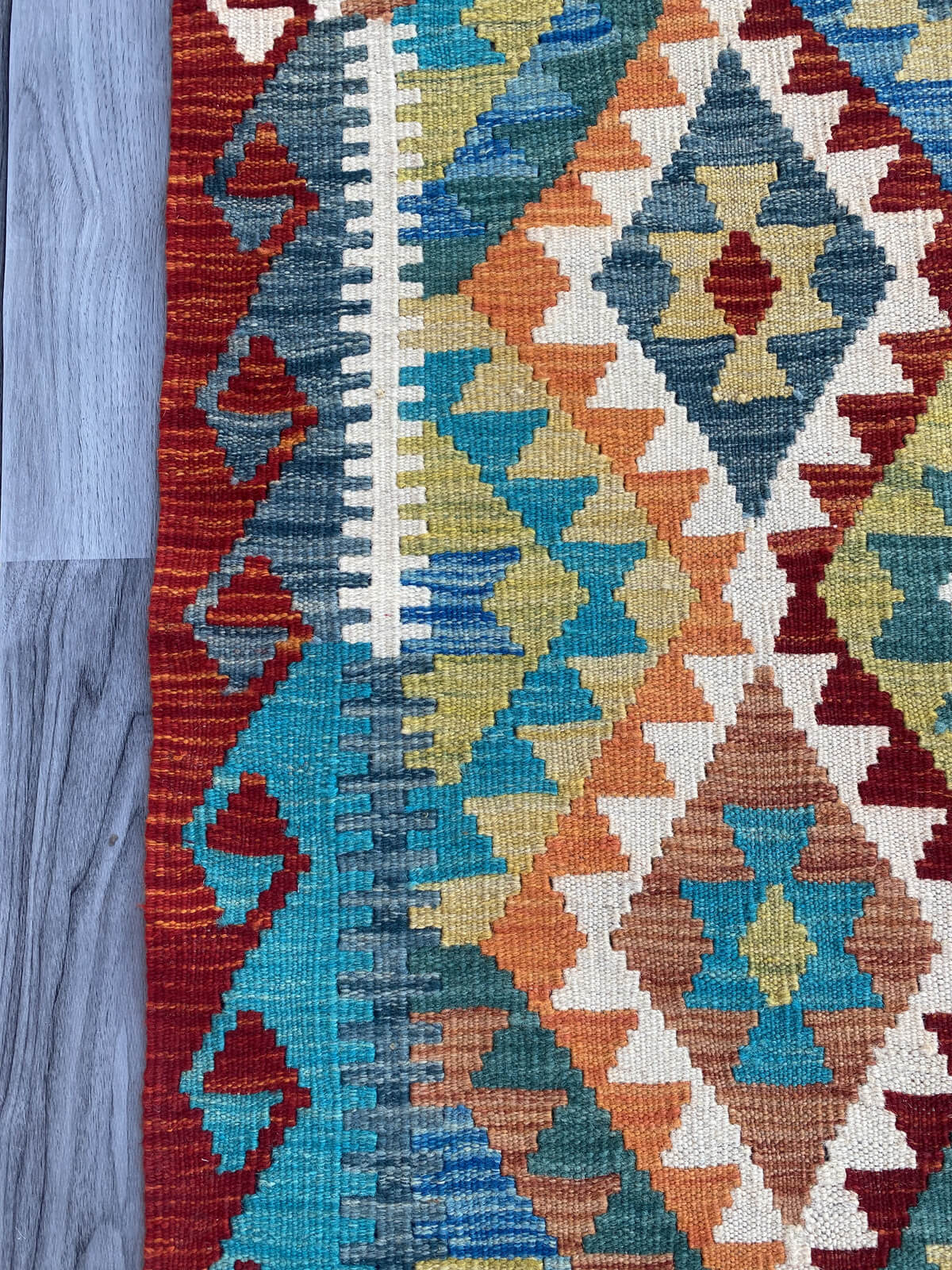 Handmade Flat Weave Kilim Rug (393 CM x 84 CM) SK#1089