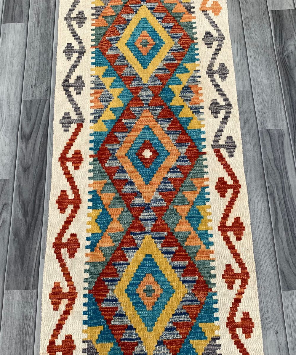 Handmade Chobi Kilim Runner Rug Size: 200 CM x 61 CM KSS#196