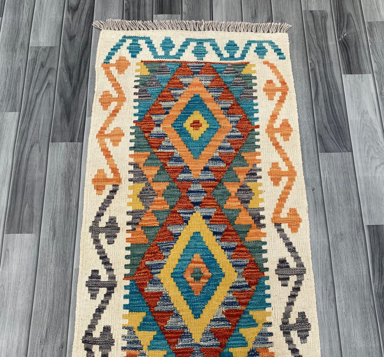 Handmade Chobi Kilim Runner Rug Size: 200 CM x 61 CM KSS#196