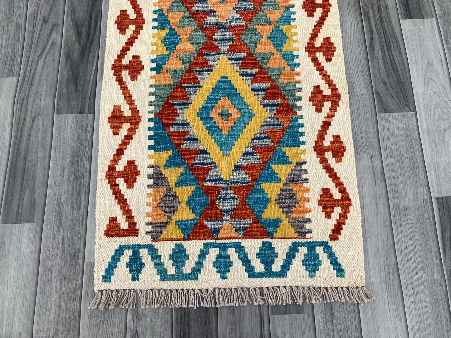 Handmade Chobi Kilim Runner Rug Size: 200 CM x 61 CM KSS#196