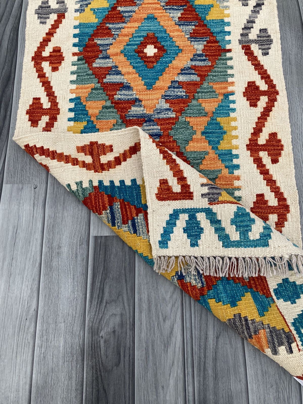 Handmade Chobi Kilim Runner Rug Size: 200 CM x 61 CM KSS#196