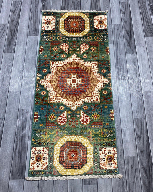 Hand Knotted Chobi Hallway Runner Rug | 145 CM x 62 CM SK# 992