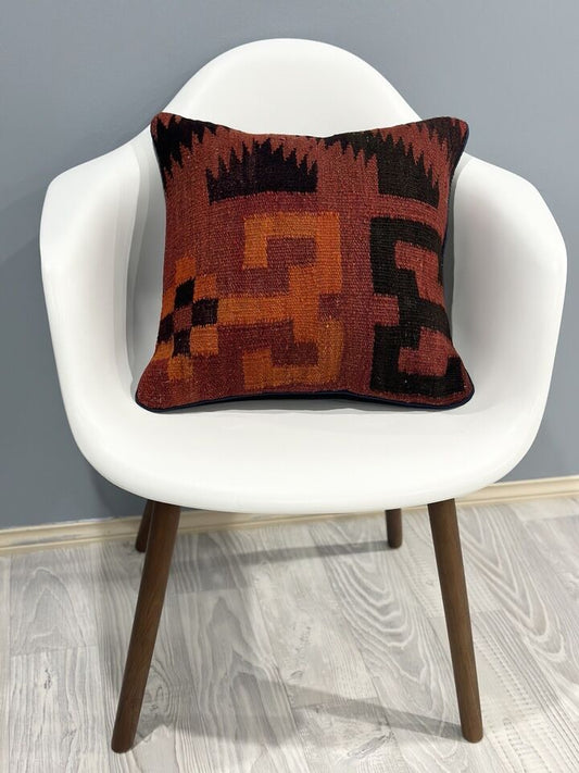 Genuine Afghan Handwoven Traditional Kilim Cushion Cover ( 45 CM X 45 CM ) AF#19
