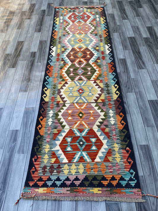 Handmade Flat Weave Kilim Rug (306 CM x 80 CM) SK#1058
