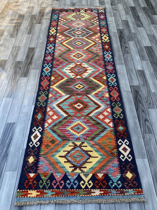 Handmade Flat Weave Kilim Rug (303 CM x 84 CM) SK#1059