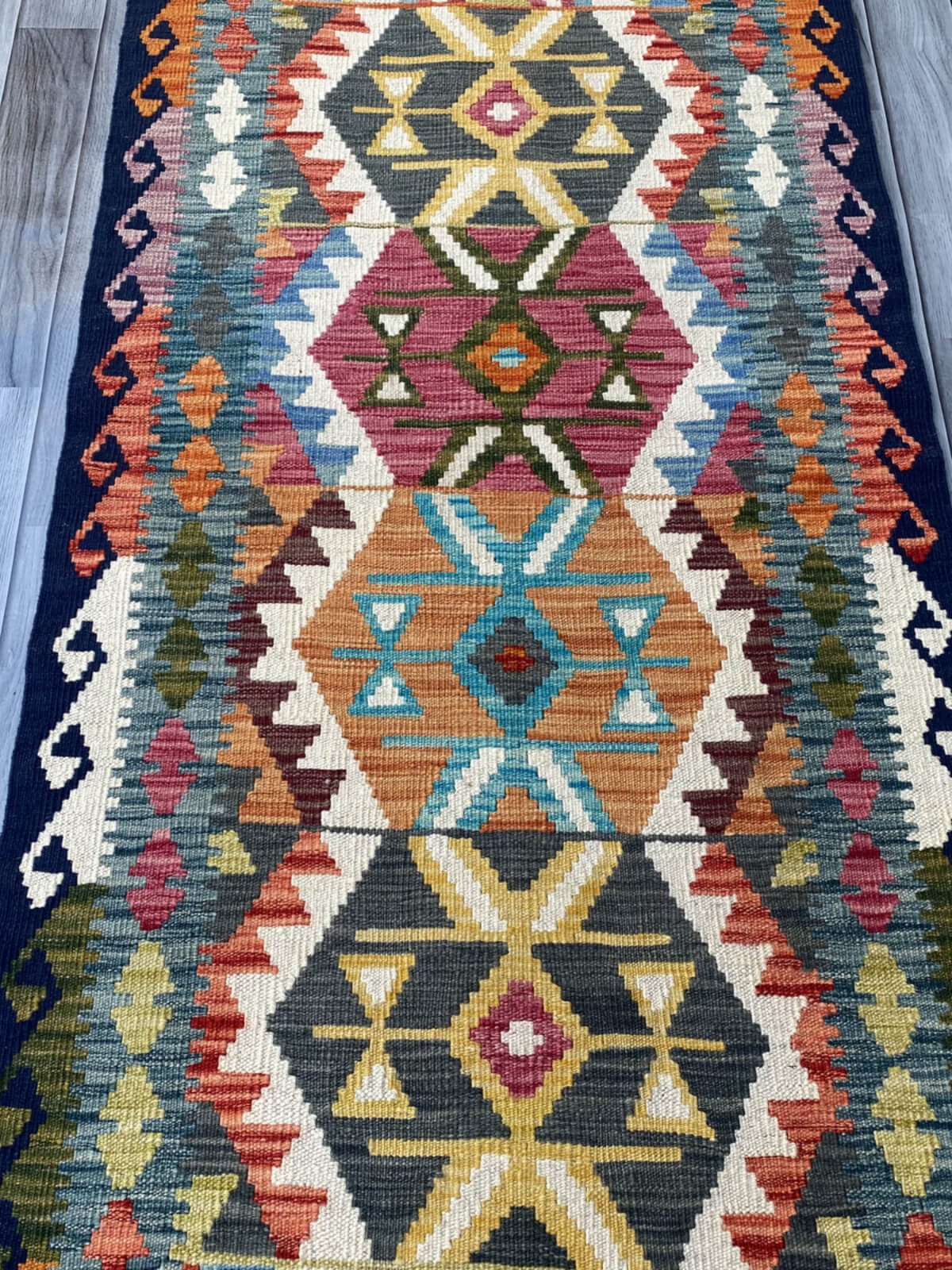 Handmade Flat Weave Kilim Rug (303 CM x 83 CM) SK#1061