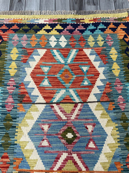Handmade Flat Weave Kilim Rug (303 CM x 83 CM) SK#1061