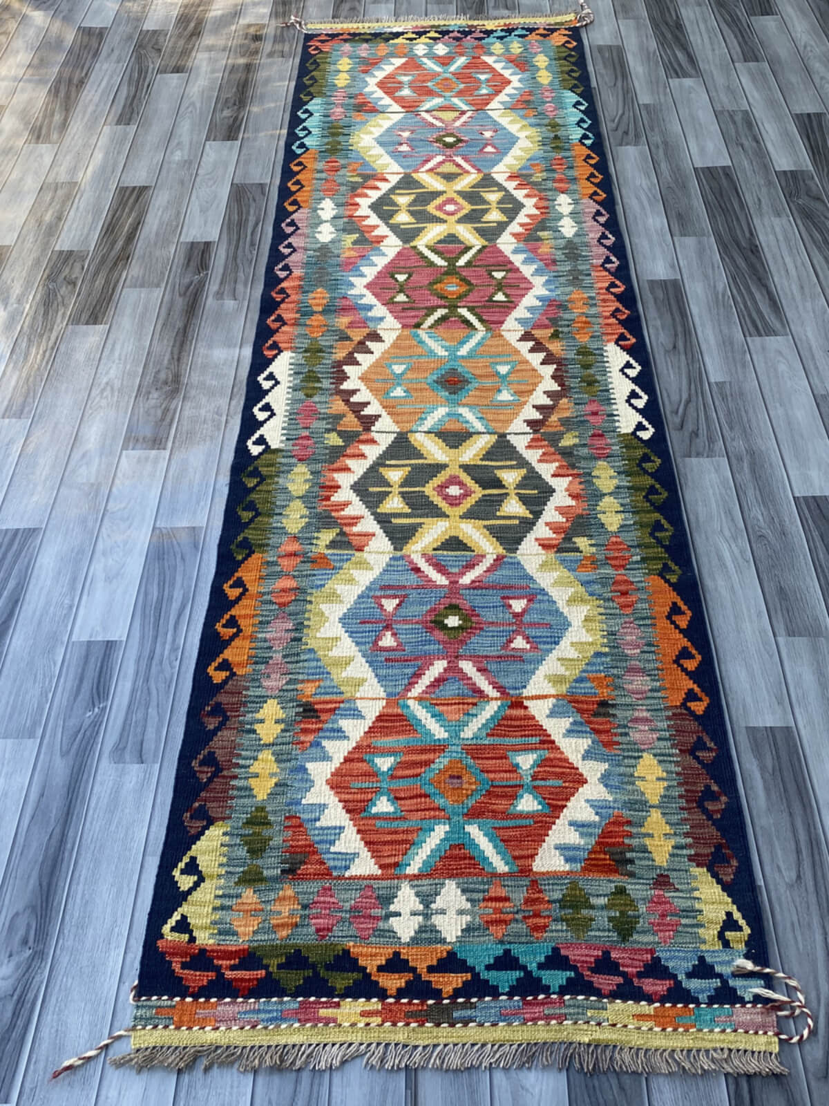 Handmade Flat Weave Kilim Rug (303 CM x 83 CM) SK#1061