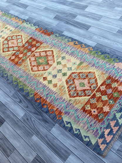 Handmade Flat Weave Kilim Rug (282 CM x 87 CM) SK#1062