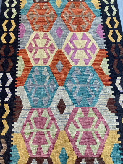 Handmade Flat Weave Kilim Rug (292 CM x 84 CM) SK#1063