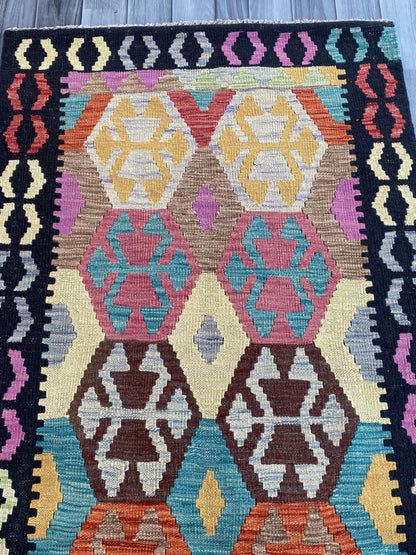 Handmade Flat Weave Kilim Rug (292 CM x 84 CM) SK#1063