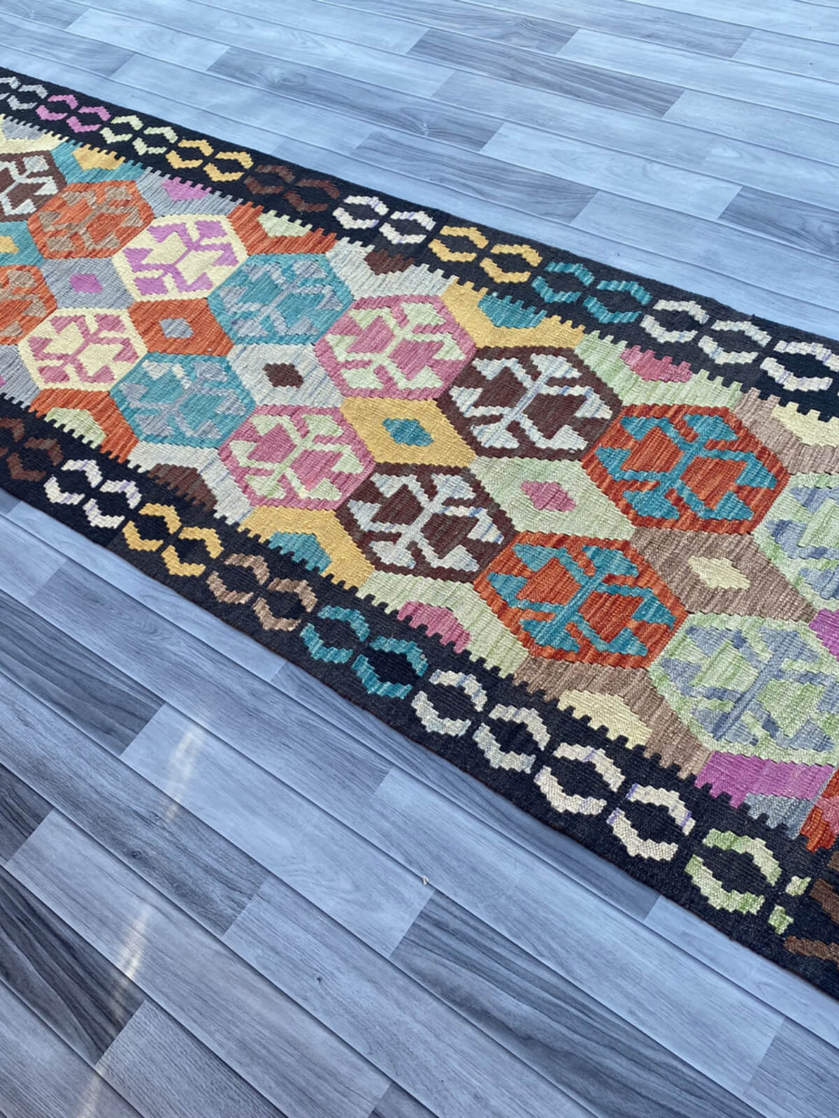 Handmade Flat Weave Kilim Rug (292 CM x 84 CM) SK#1063
