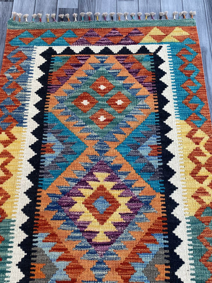 Handmade Flat Weave Kilim Rug (300 CM x 80 CM) SK#1076