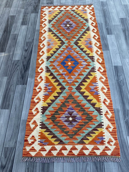 Handmade Flat Weave Kilim Rug (200 CM x 70 CM) SK#1079