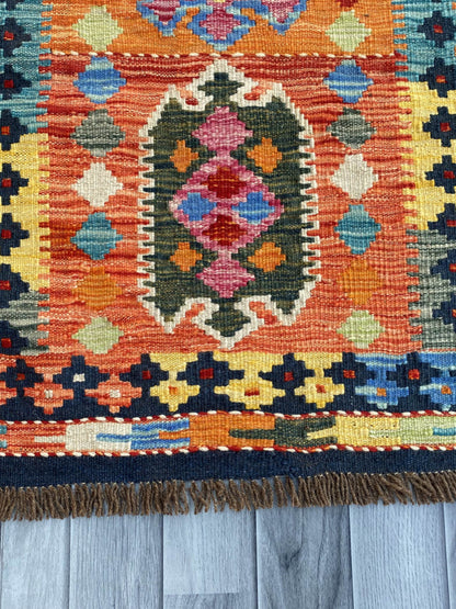 Handmade Flat Weave Kilim Rug (183 CM x 63 CM) SK#1080