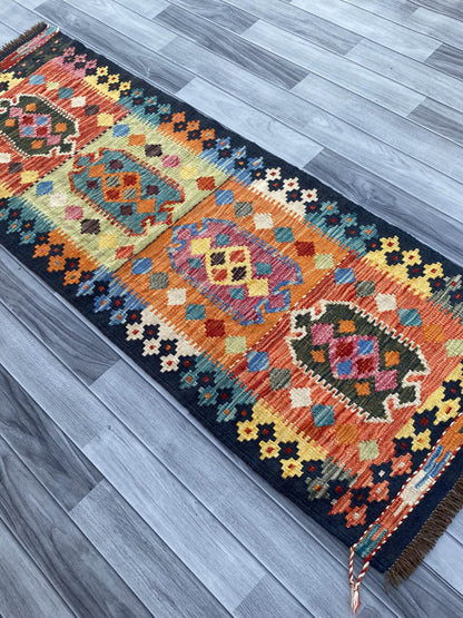 Handmade Flat Weave Kilim Rug (183 CM x 63 CM) SK#1080