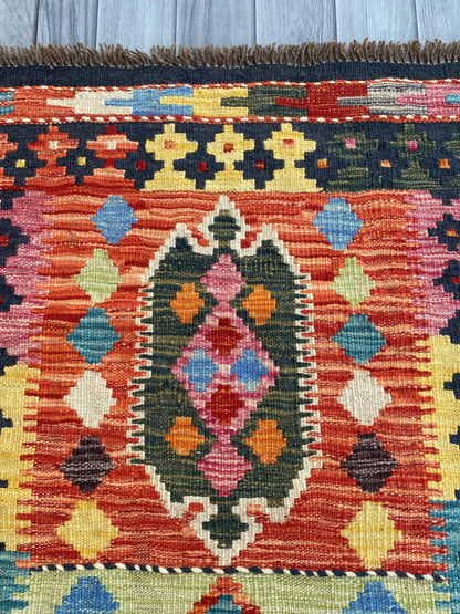 Handmade Flat Weave Kilim Rug (183 CM x 63 CM) SK#1080