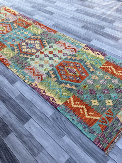 Handmade Flat Weave Kilim Rug (296 CM x 86 CM) SK#1087