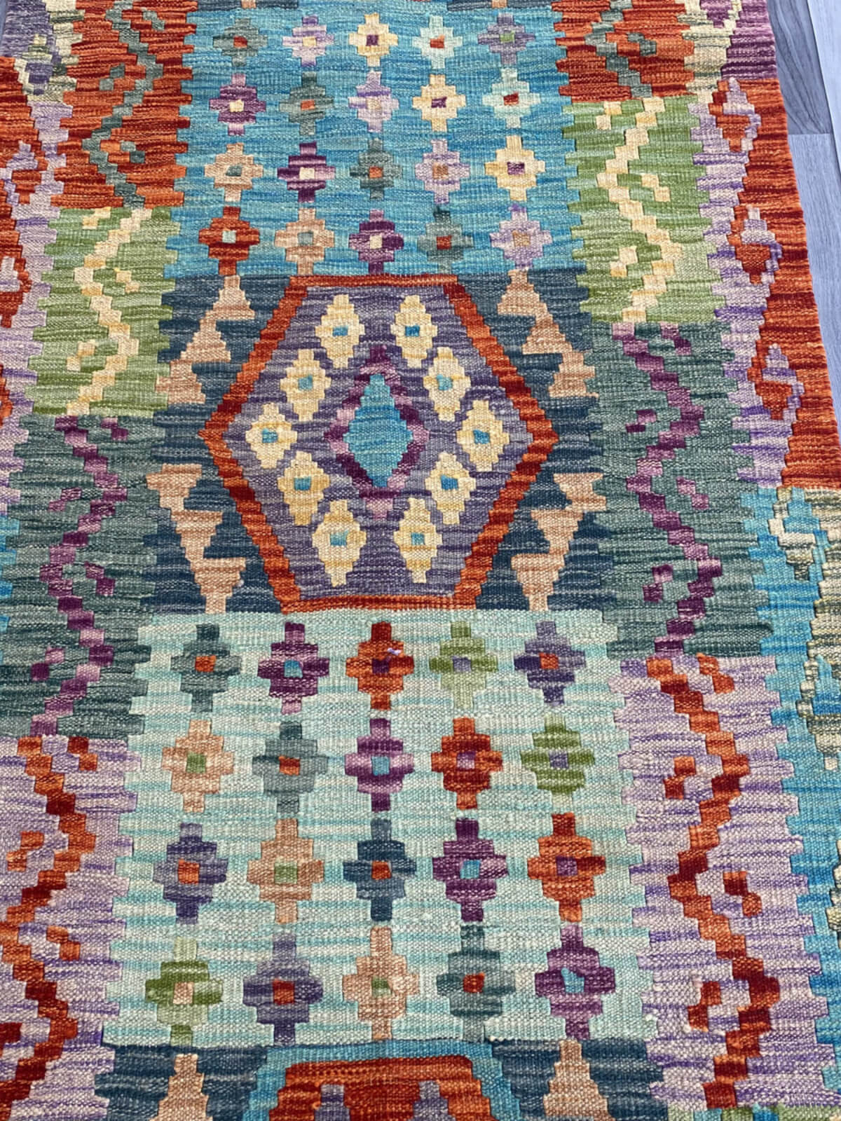 Handmade Flat Weave Kilim Rug (296 CM x 86 CM) SK#1087