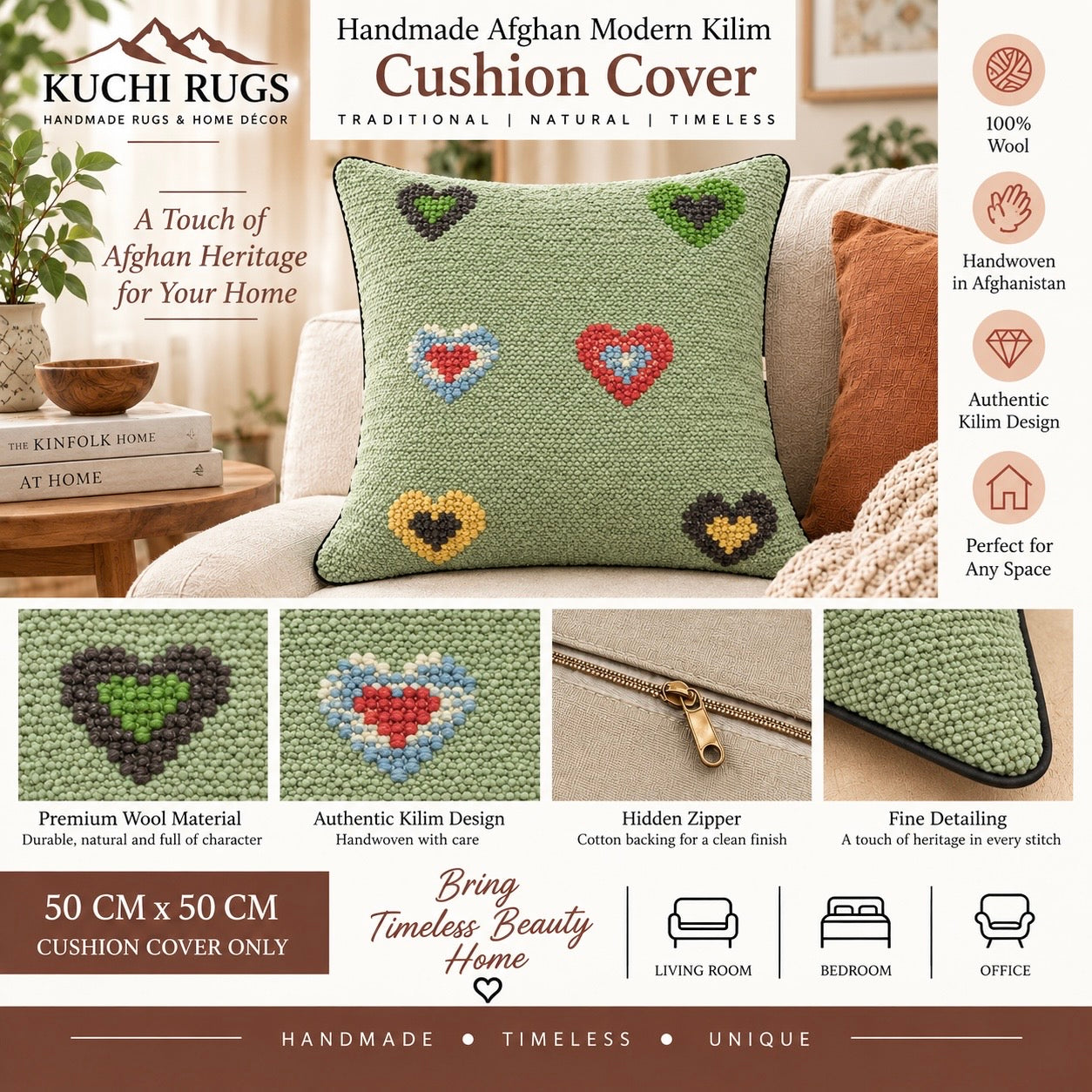 Handmade Modern Design Cushion Cover 45 CM x 45 CM AF#650