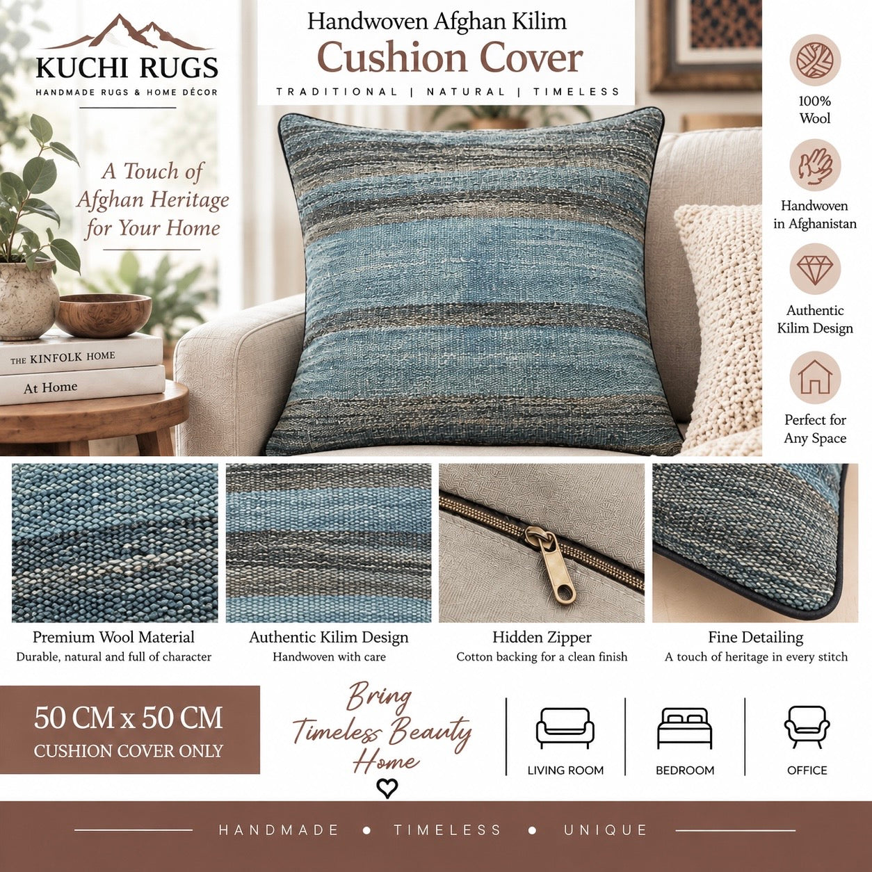 Handmade Modern Design Cushion cover 50 CM X 50 CM AF#639