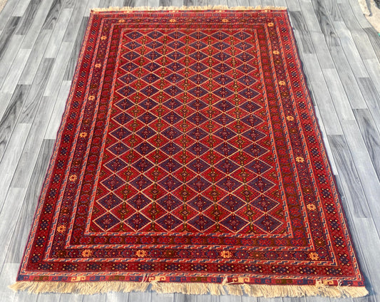 Handmade Afghan Tribal Meshwani Rug 203 CM x 154 CM SK#1376