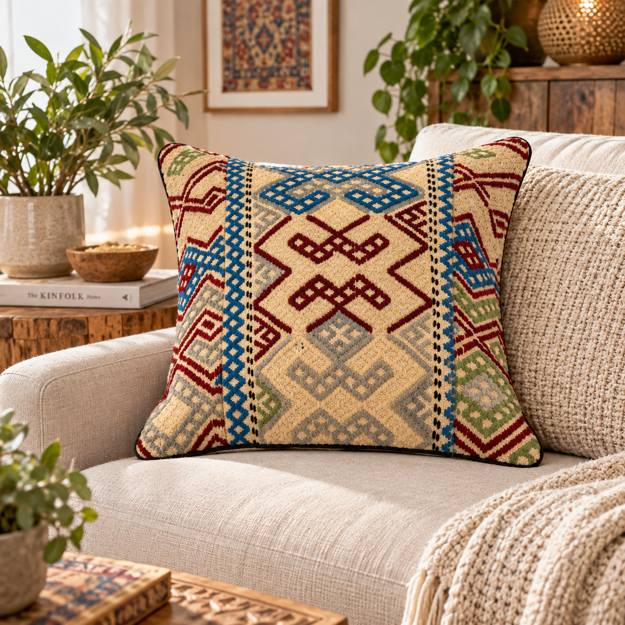 Handmade Kuchi Design Cushion Cover 45cm X 45cm AF#106