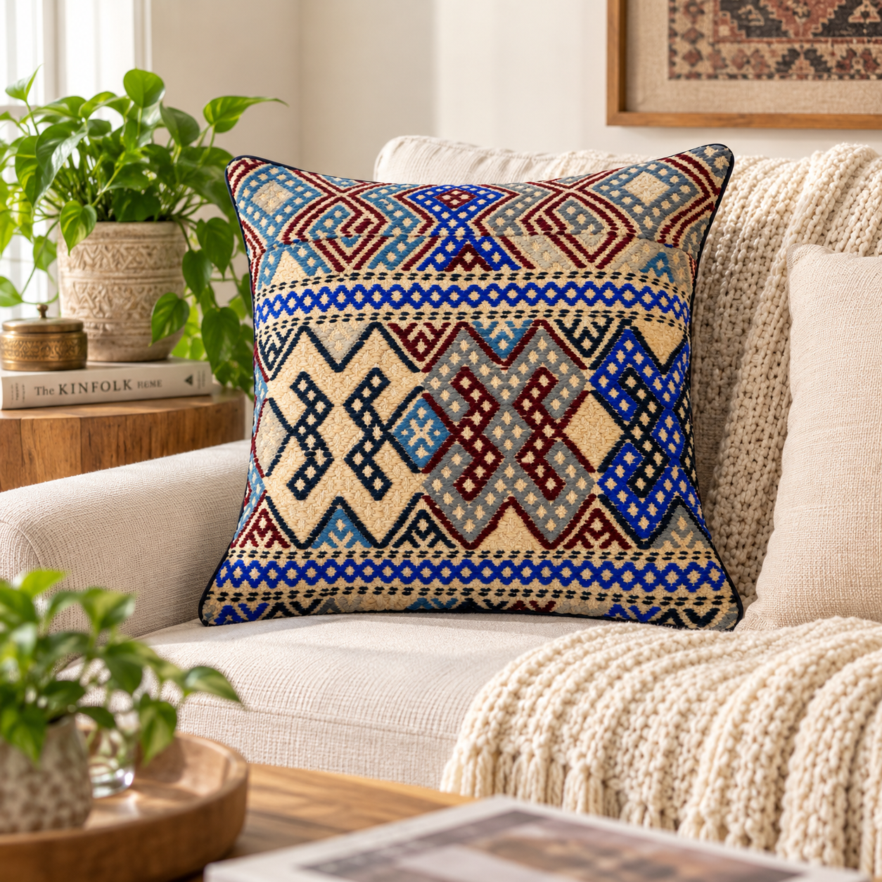 Handmade Kuchi Design Cushion Cover 45cm X 45cm AF#51