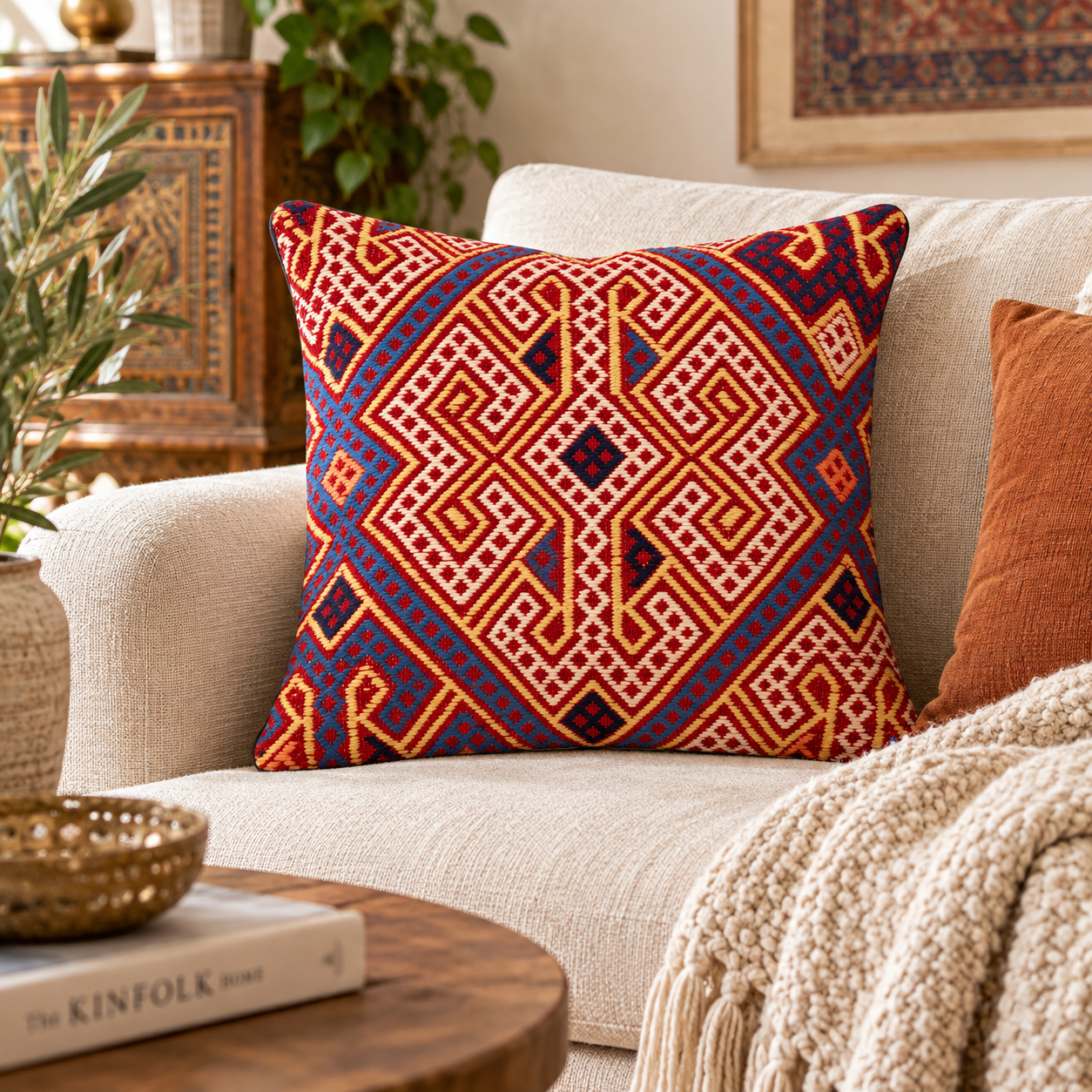 Handmade Kuchi Design Cushion Cover 45cm X 45cm AF#122