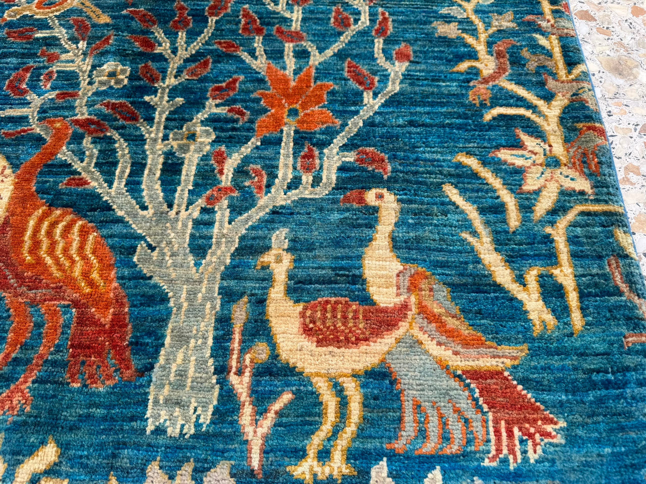 Handmade Chobi Pictorial Wool Rug   153 CM x 100 CM  SK#1525