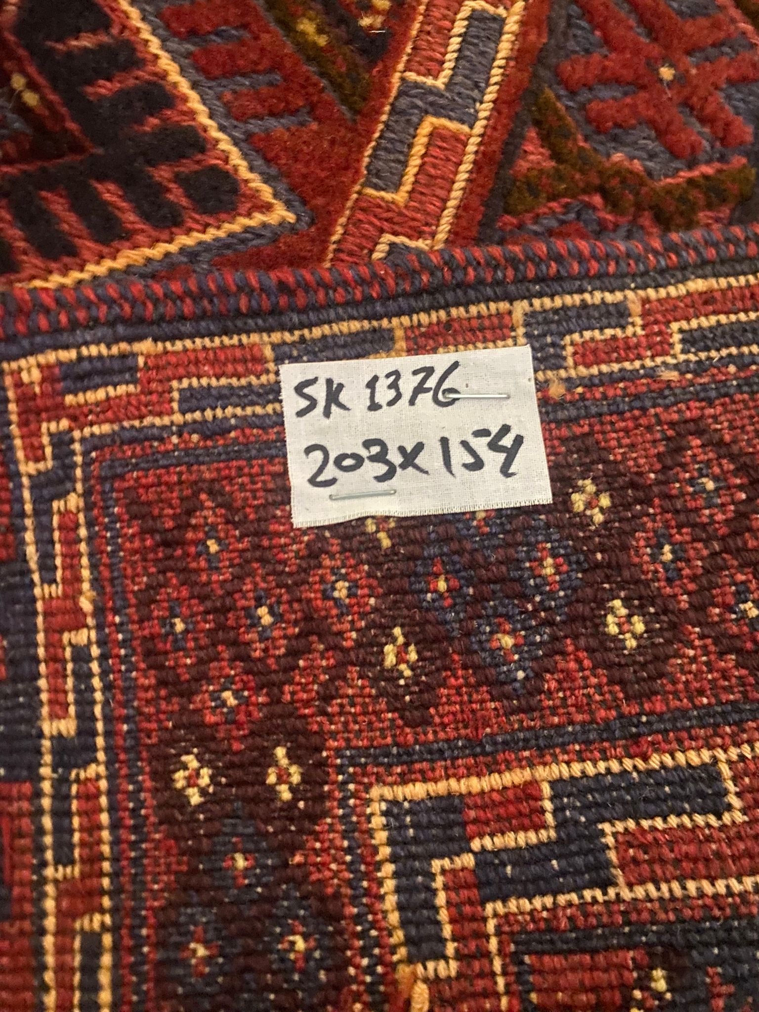 Handmade Afghan Tribal Meshwani Rug 203 CM x 154 CM SK#1376