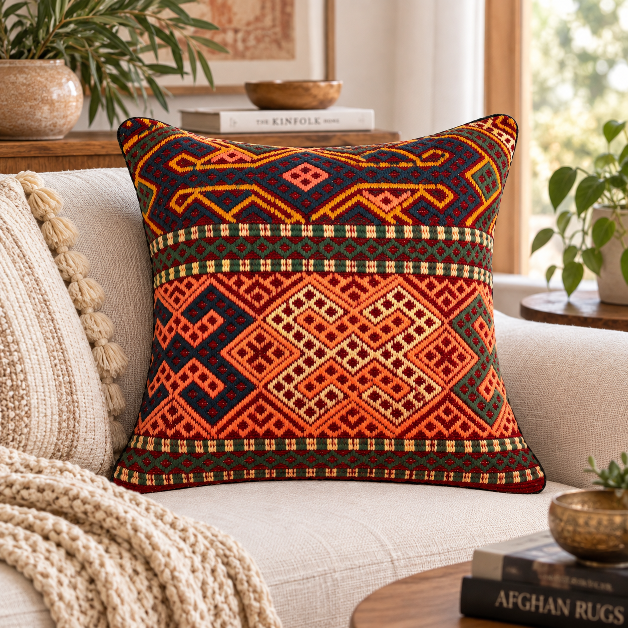 Handmade Kuchi Design Cushion Cover 45cm X 45cm AF#84