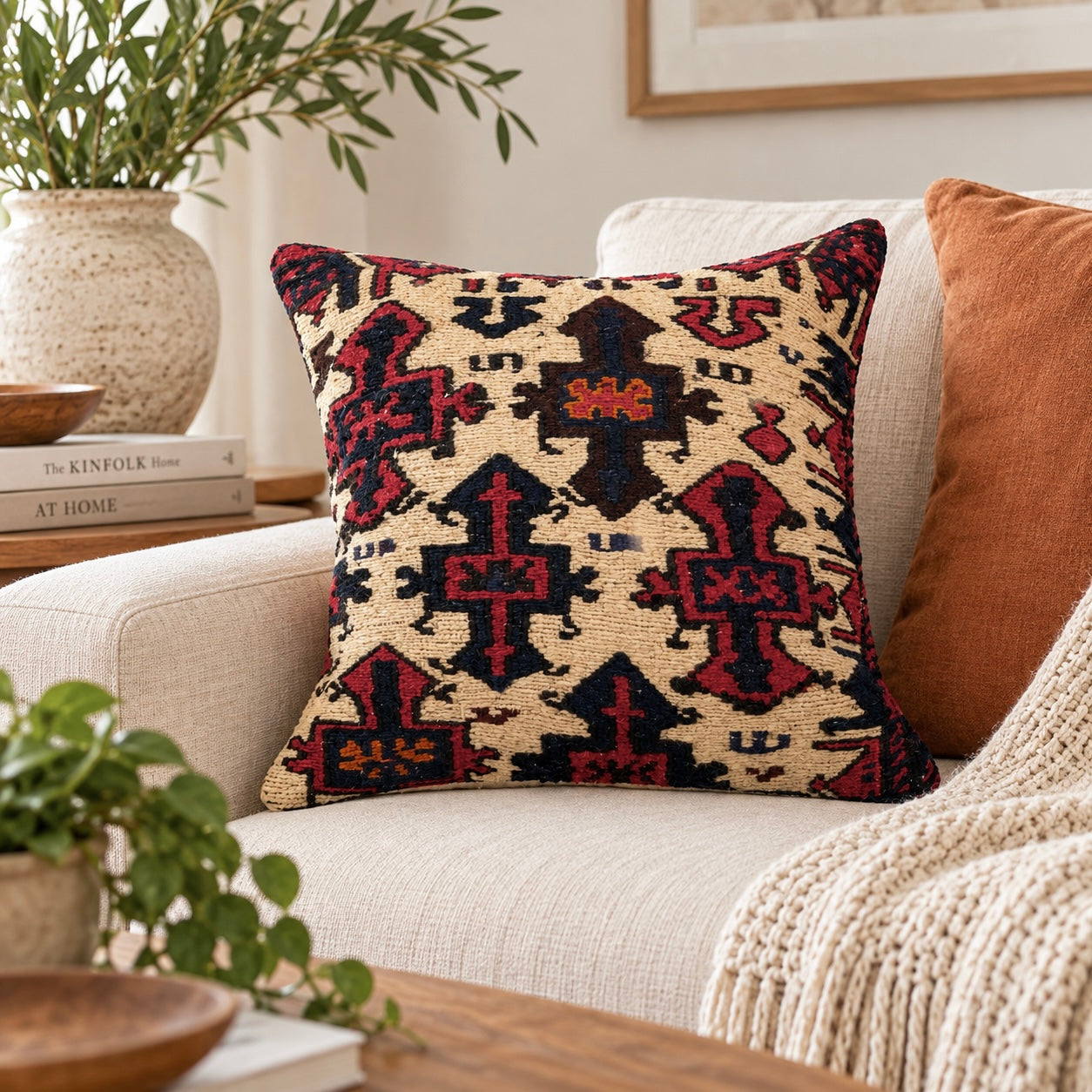Handmade Kuchi Design Cushion Cover 50 CM X 50 CM AF#646