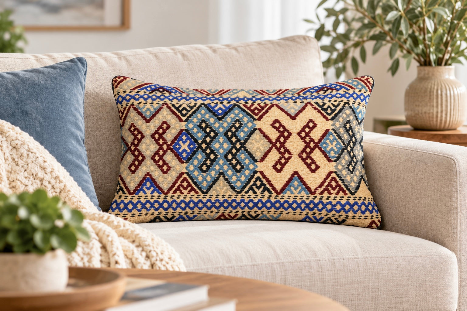 Handmade Tribal Design Cushion Cover 45 cm x 45 cm  AF#135