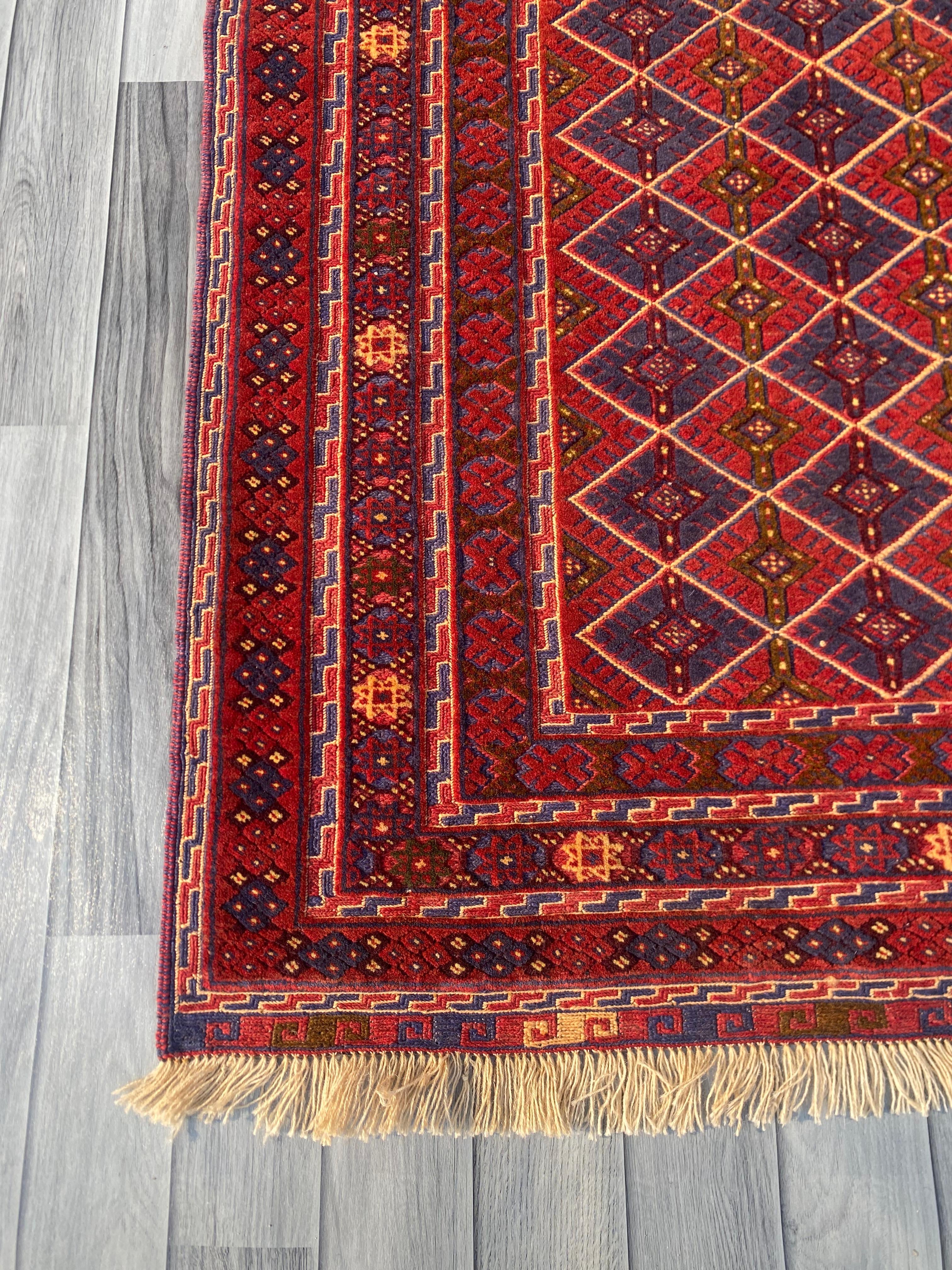 Handmade Afghan Tribal Meshwani Rug 203 CM x 154 CM SK#1376