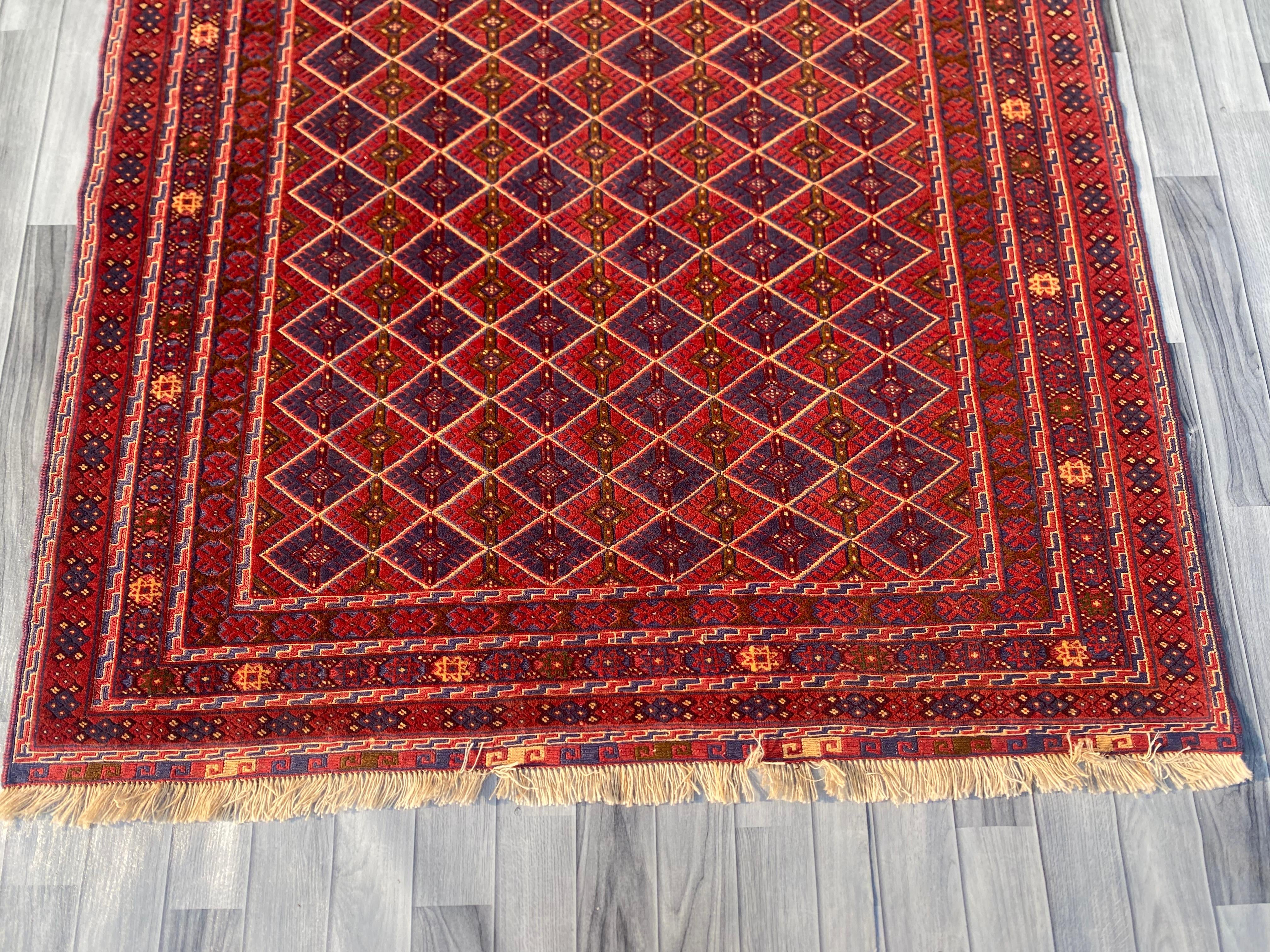 Handmade Afghan Tribal Meshwani Rug 203 CM x 154 CM SK#1376