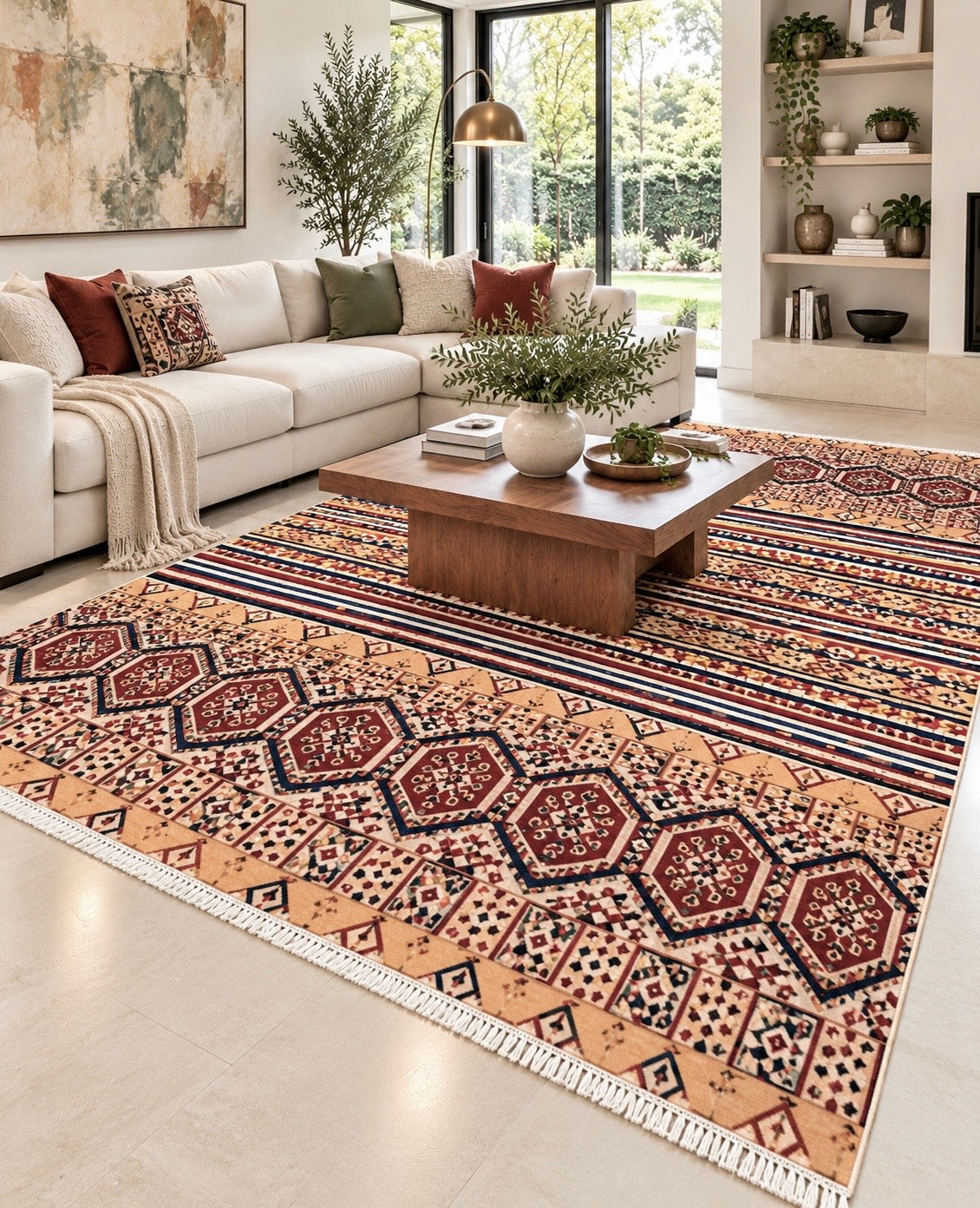 Hand Knotted Chobi Wool Rug  207 CM x 153 CM SK#370