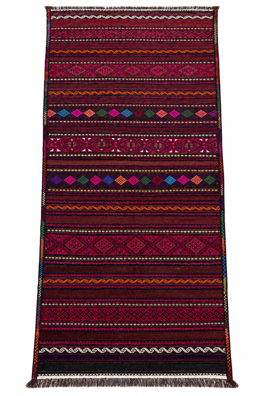 Handmade Afghan Traditional Kilim Hallway Runner Rug, 370 CM x 162 CM