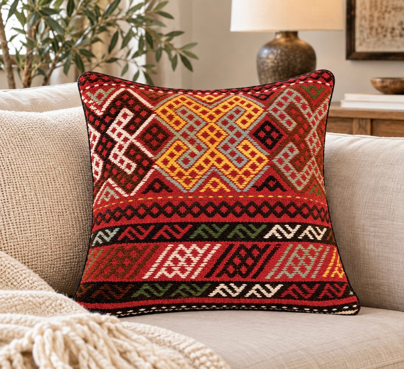 Handmade Kuchi Design Design Cushion 45 cm x 45 cm AF#132